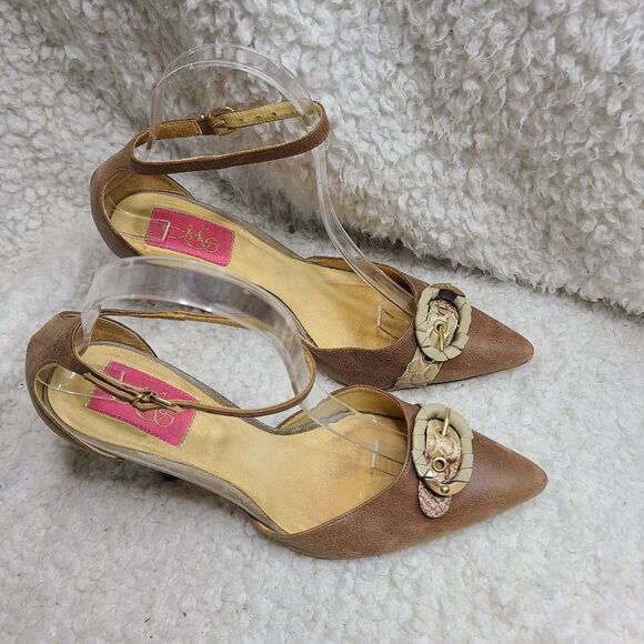 MS‎ Pointed Toe Ankle Strap Heels Sz 9 - Picture 2 of 9